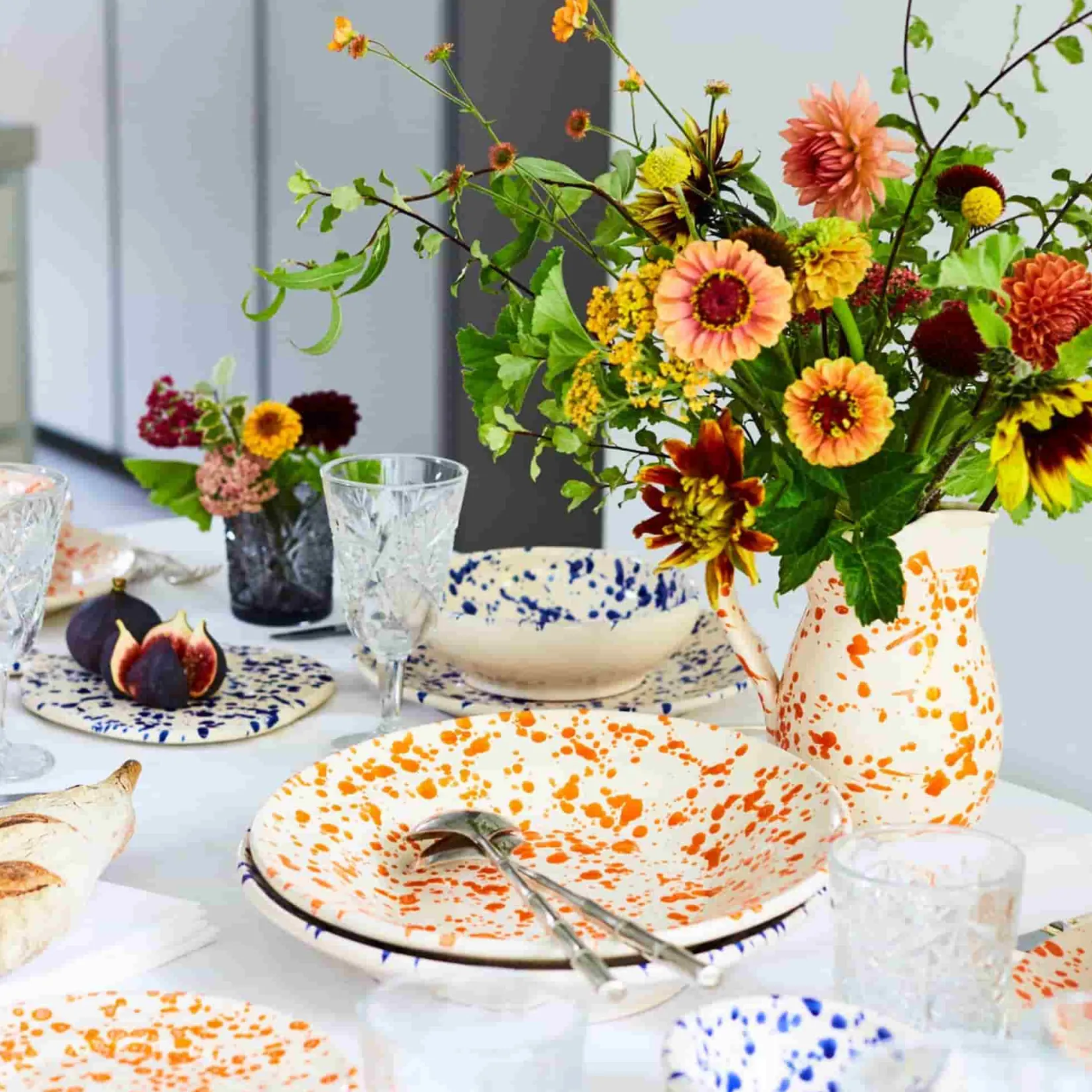 Puglia Handmade Tableware Brands|Italian Ingredients^Puglia Blue Splatter Bowl, 12cm