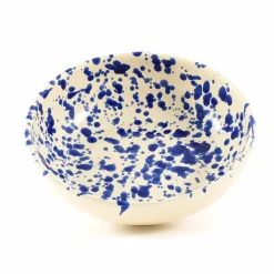 Puglia Handmade Italian Ingredients|Crockery & Dinnerware^Puglia Blue Splatter Bowl, 19cm
