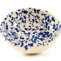 Puglia Handmade Italian Ingredients|Crockery & Dinnerware^Puglia Blue Splatter Large Salad Bowl, 28cm