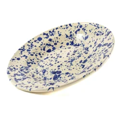 Puglia Handmade Tableware Brands|Italian Ingredients^Puglia Blue Splatter Pasta Bowl, 29cm
