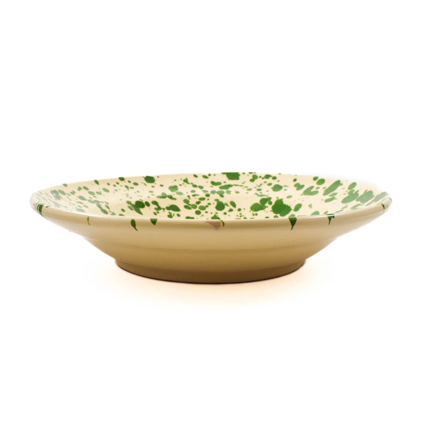 Puglia Handmade Crockery & Dinnerware|Bowls^Puglia Green Splatter Pasta Bowl, 29cm