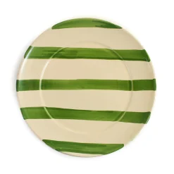 Puglia Handmade Plates|Crockery & Dinnerware^Puglia Green Stripe Dinner Plate, 27cm