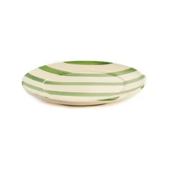 Puglia Handmade Plates|Crockery & Dinnerware^Puglia Green Stripe Dinner Plate, 27cm