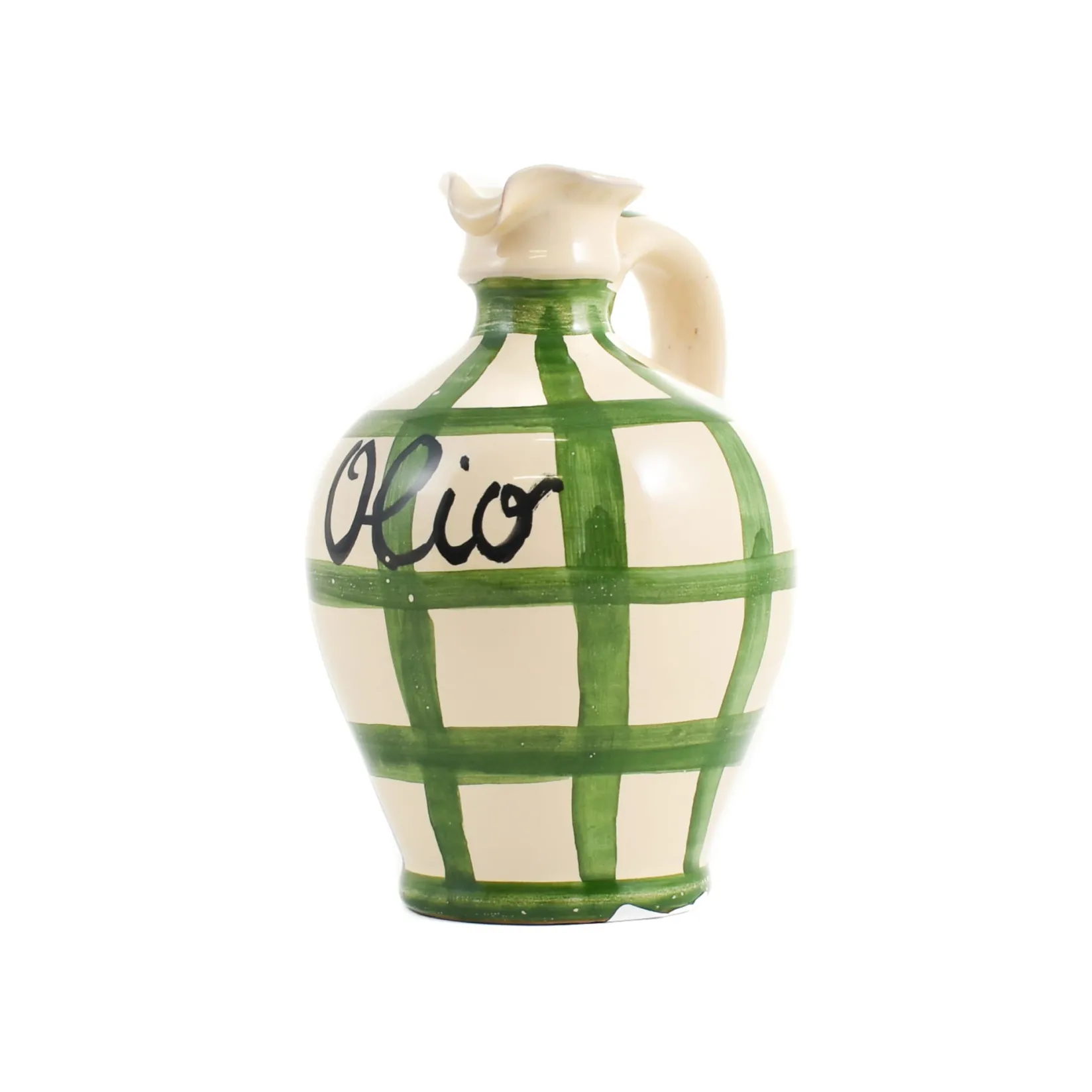 Puglia Handmade Jugs & Bottles|Tableware Brands^Puglia Green Stripe Oil Bottle, 250ml