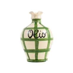 Puglia Handmade Jugs & Bottles|Tableware Brands^Puglia Green Stripe Oil Bottle, 250ml