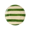 Puglia Handmade Plates|Crockery & Dinnerware^Puglia Green Stripe Side Plate, 19cm