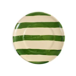 Puglia Handmade Plates|Crockery & Dinnerware^Puglia Green Stripe Side Plate, 19cm