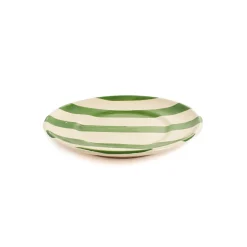 Puglia Handmade Plates|Crockery & Dinnerware^Puglia Green Stripe Side Plate, 19cm