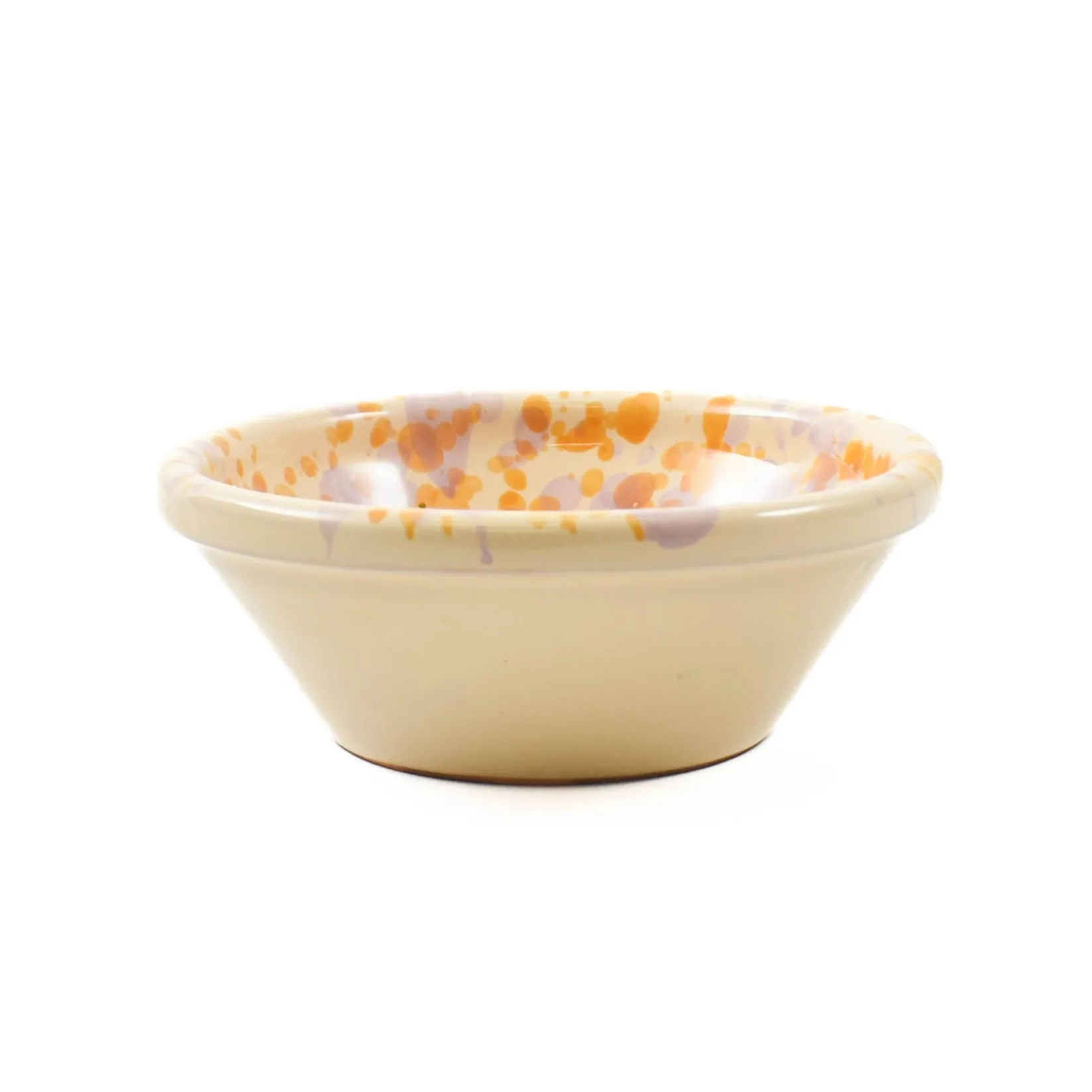 Puglia Handmade Crockery & Dinnerware|Bowls^Puglia Lilac and Yellow Splatter Bowl, 12cm