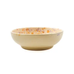 Puglia Handmade Crockery & Dinnerware|Bowls^Puglia Lilac and Yellow Splatter Bowl, 19cm