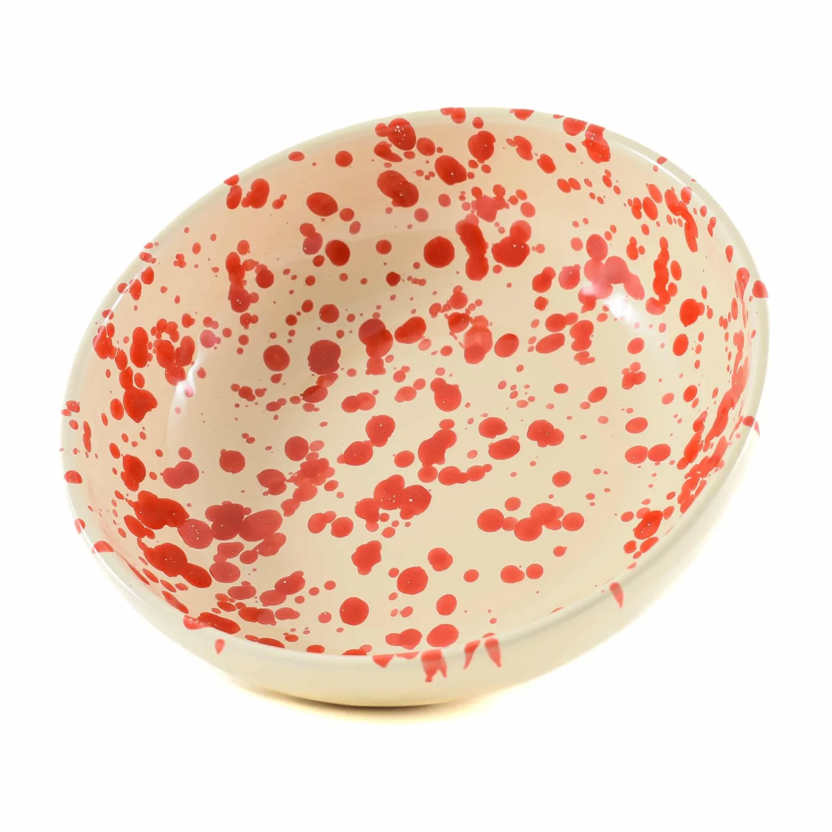 Puglia Handmade Italian Ingredients|Bowls^Puglia Red Splatter Bowl, 19cm