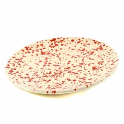 Puglia Handmade Italian Ingredients|Plates^Puglia Red Splatter Dinner Plate, 27cm
