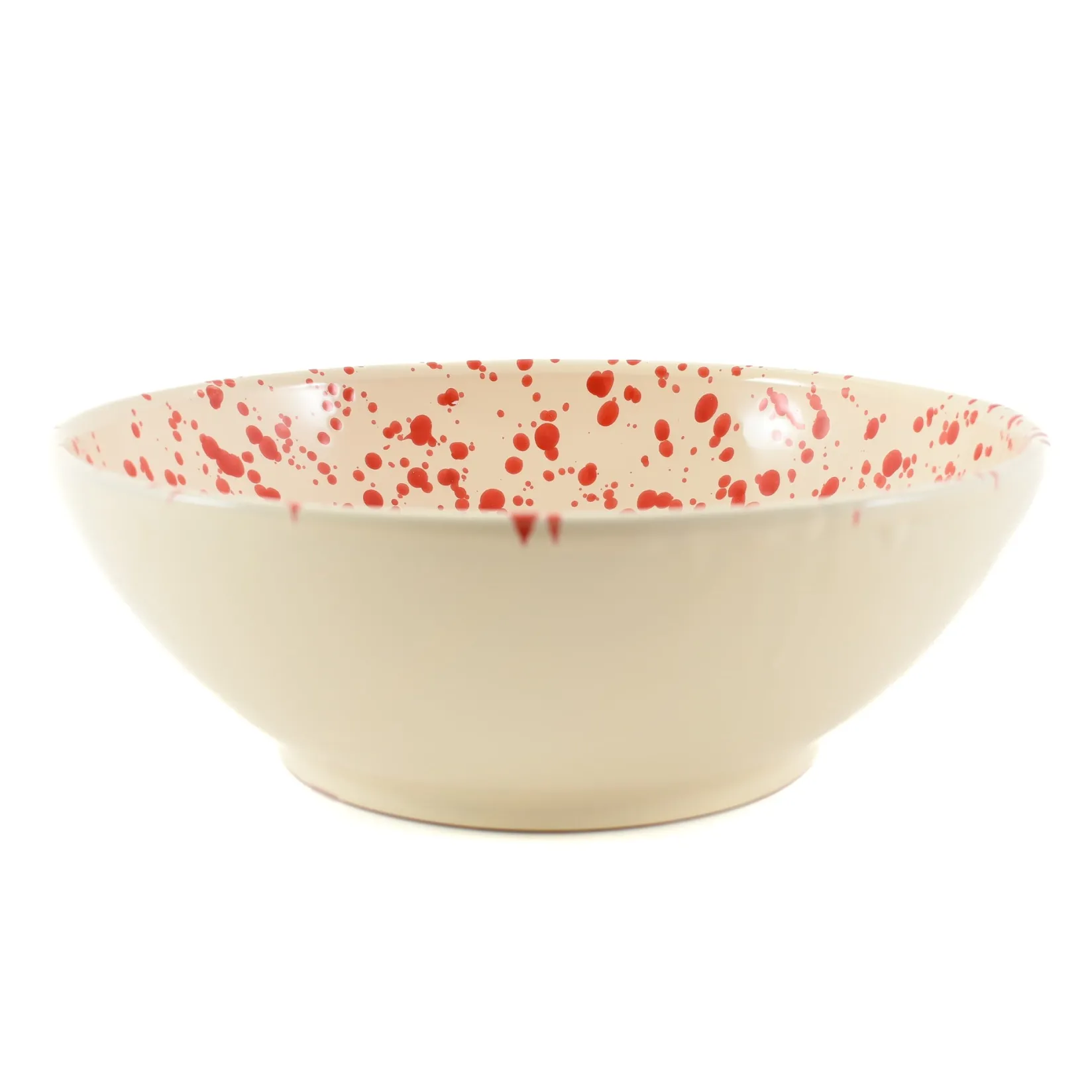 Puglia Handmade Italian Ingredients|Crockery & Dinnerware^Puglia Red Splatter Large Salad Bowl, 28cm