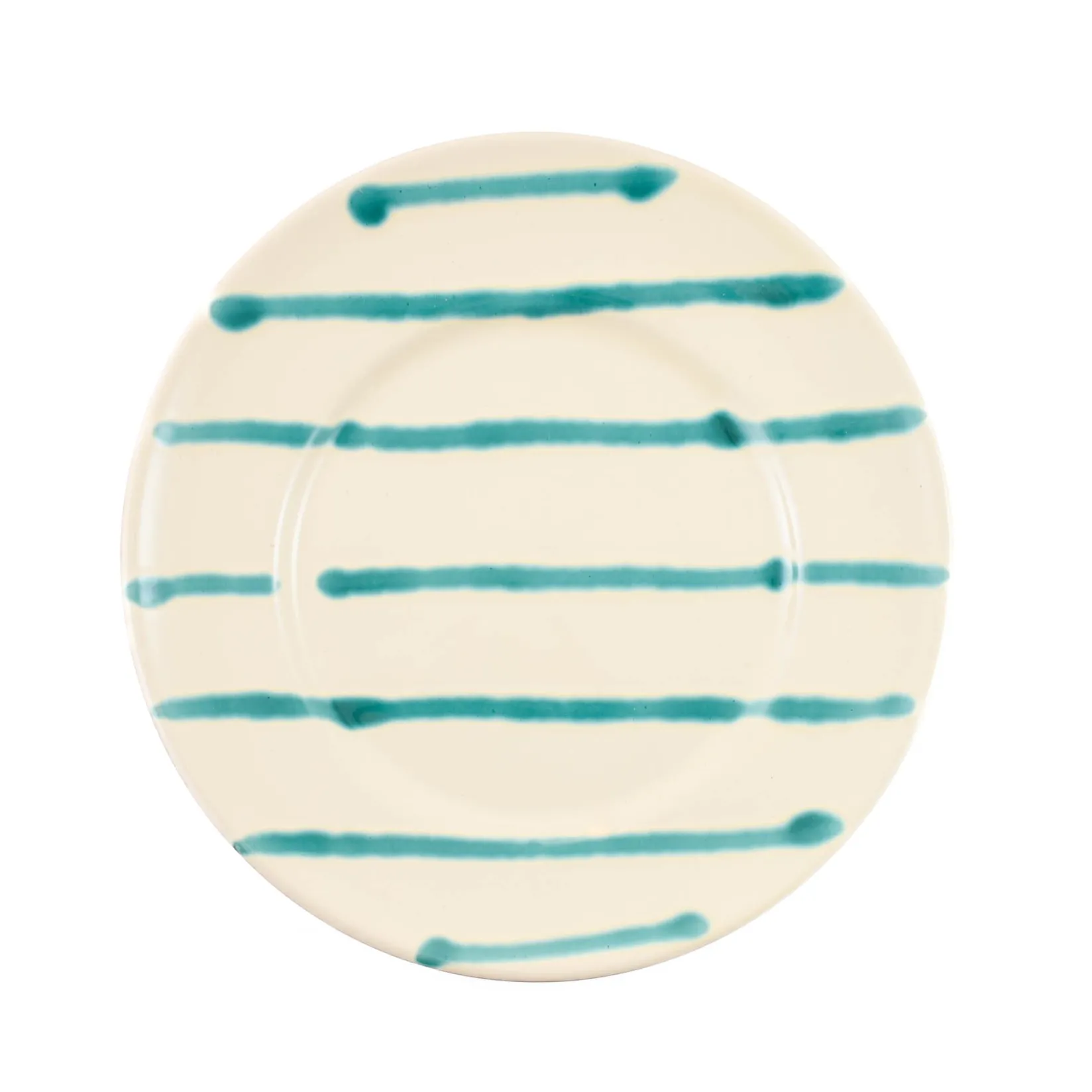 Puglia Handmade Tableware Brands|Plates^Puglia Teal Stripe Dinner Plate, 24cm