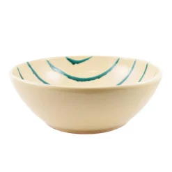 Puglia Handmade Crockery & Dinnerware|Bowls^Puglia Teal Stripe Large Salad Bowl, 34cm