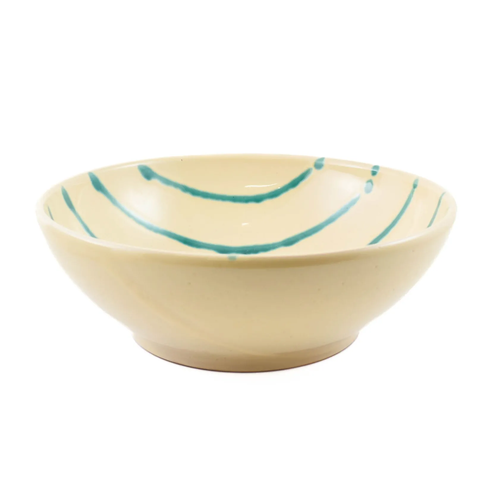 Puglia Handmade Crockery & Dinnerware|Bowls^Puglia Teal Stripe Pasta Bowl, 28cm