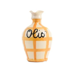 Puglia Handmade Jugs & Bottles|Tableware Brands^Puglia Yellow Stripe Oil Bottle, 250ml