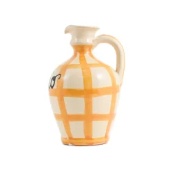 Puglia Handmade Jugs & Bottles|Tableware Brands^Puglia Yellow Stripe Oil Bottle, 250ml