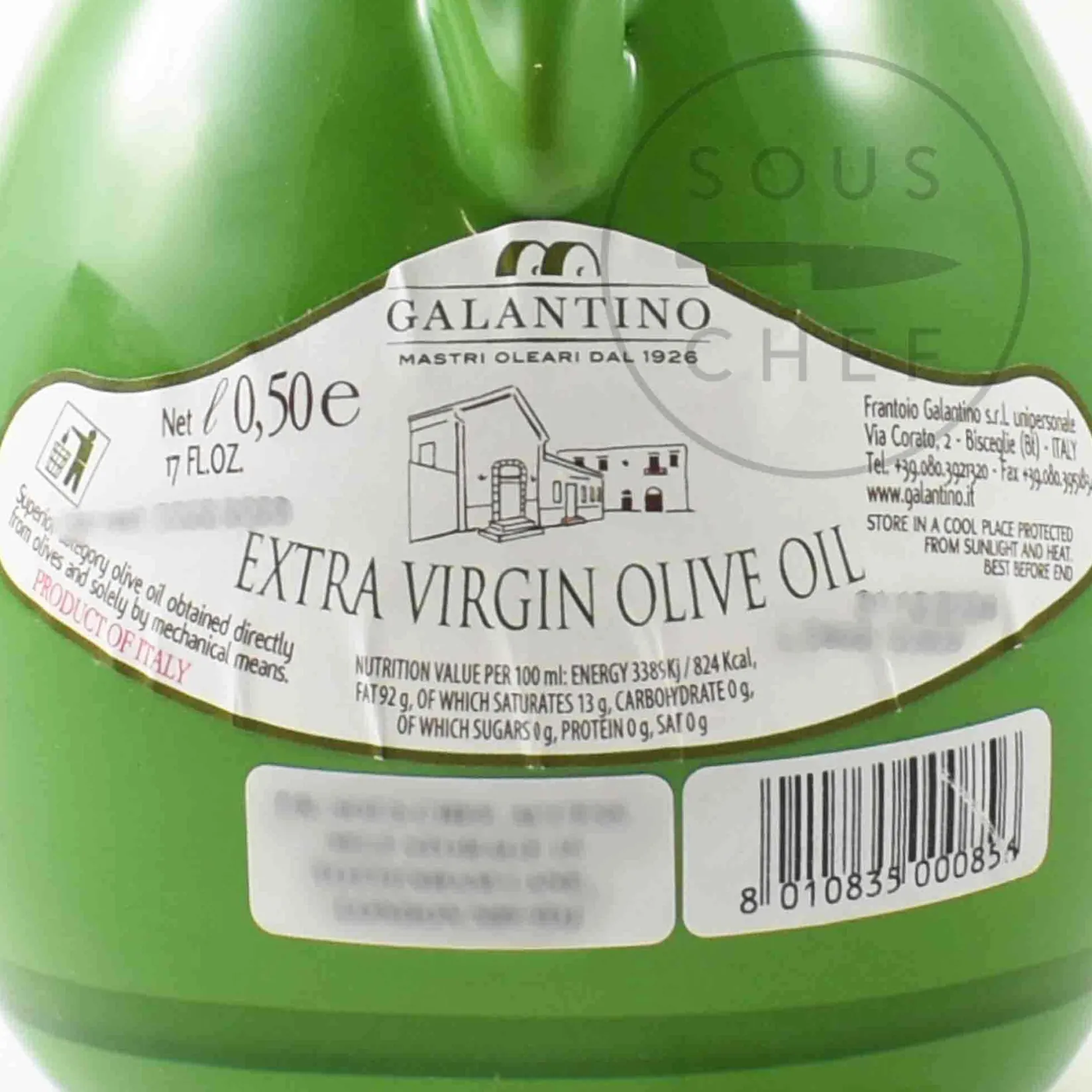 Galantino Ingredients Brands|Oil, Vinegar & Dressings^Puglian Extra Virgin Olive Oil in Green Terracotta Bottle, 500ml