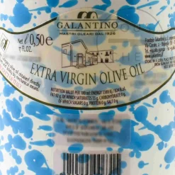 Galantino Ingredients Brands|Oil, Vinegar & Dressings^Puglian Extra Virgin Olive Oil in Light Blue Splatter Ceramic Bottle, 500ml