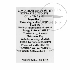 Galantino Ingredients Brands|Italian Ingredients^Puglian Olive Oil with Basil in Terracotta Bottle, 250ml