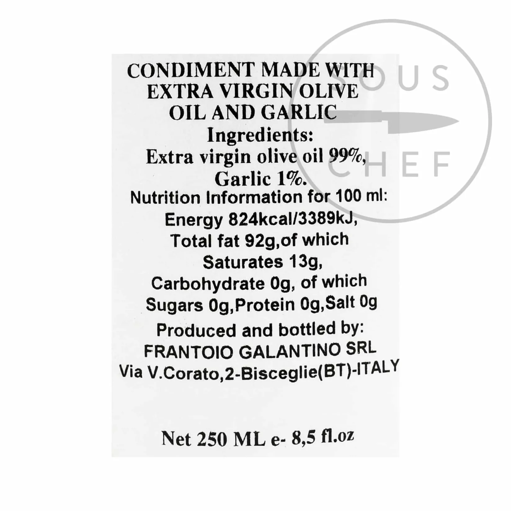 Galantino Ingredients Brands|Italian Ingredients^Puglian Olive Oil with Garlic in Terracotta Bottle, 250ml