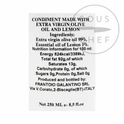 Galantino Italian Ingredients|Extra Virgin Olive Oil^Puglian Olive Oil with Lemon in Terracotta Bottle, 250ml