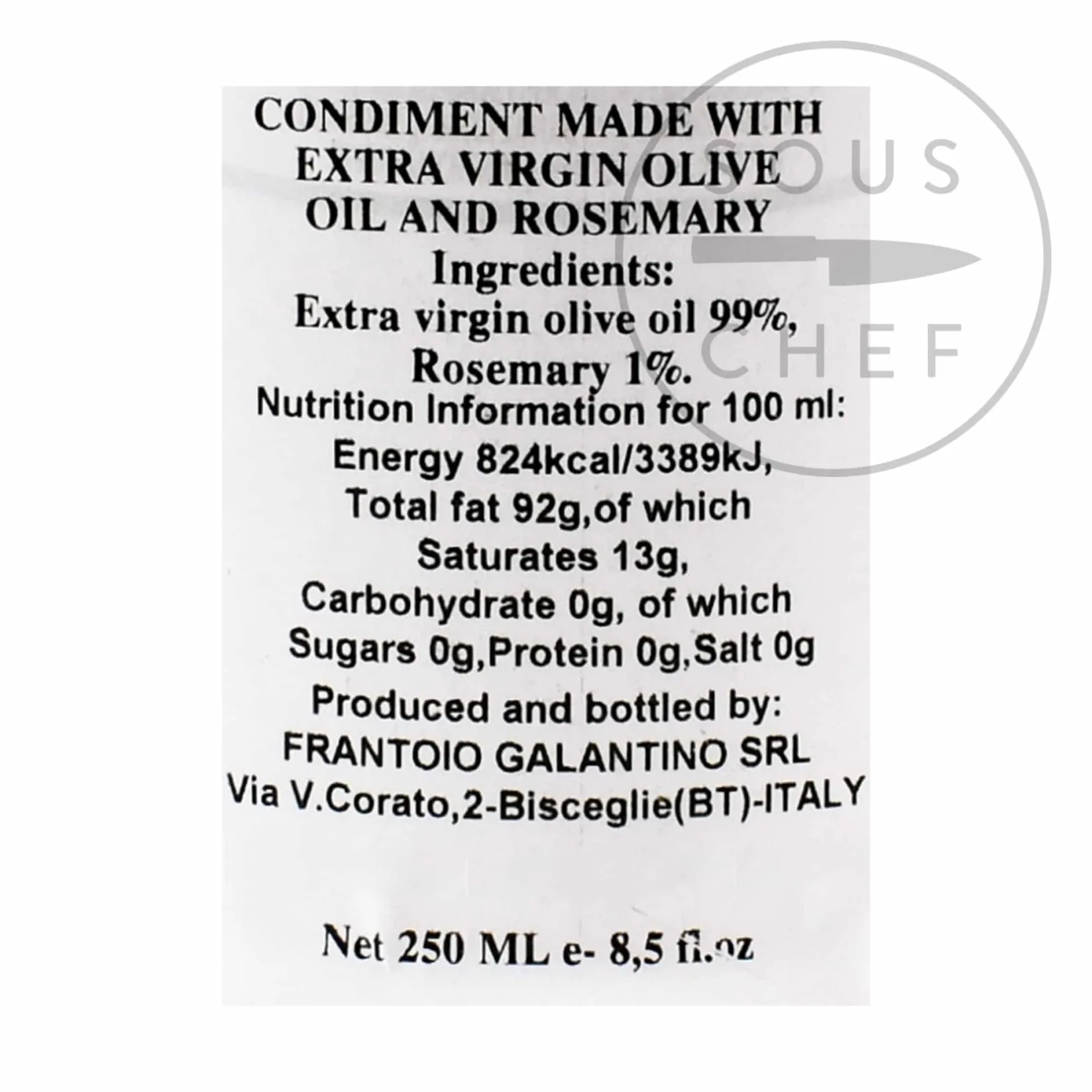 Galantino Ingredients Brands|Italian Ingredients^Puglian Olive Oil with Rosemary in Terracotta Bottle, 250ml