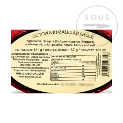 Conservas de Cambados Spanish Ingredients|Tinned Fish & Seafood^Pulpo En Salsa Gallega - Octopus, 111g