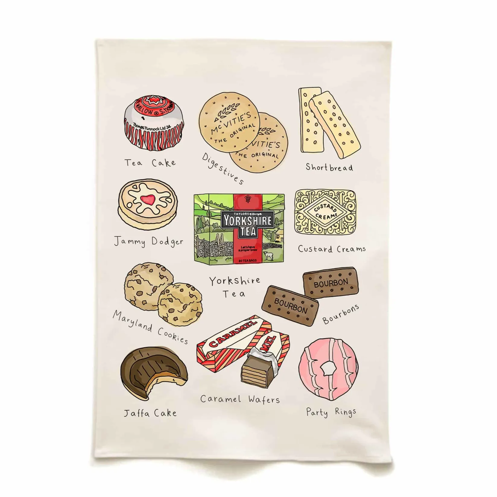 Quite Nice Clothing Kitchen Textiles & Clothing^Tea & Biscuits Organic Cotton Tea Towel