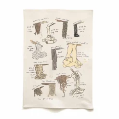 Quite Nice Clothing Kitchen Textiles & Clothing^Types of Noodles Organic Cotton Tea Towel