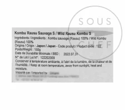 Sauvage Ingredients Brands|Japanese Ingredients^Rausu Kombu for Dashi, 150g