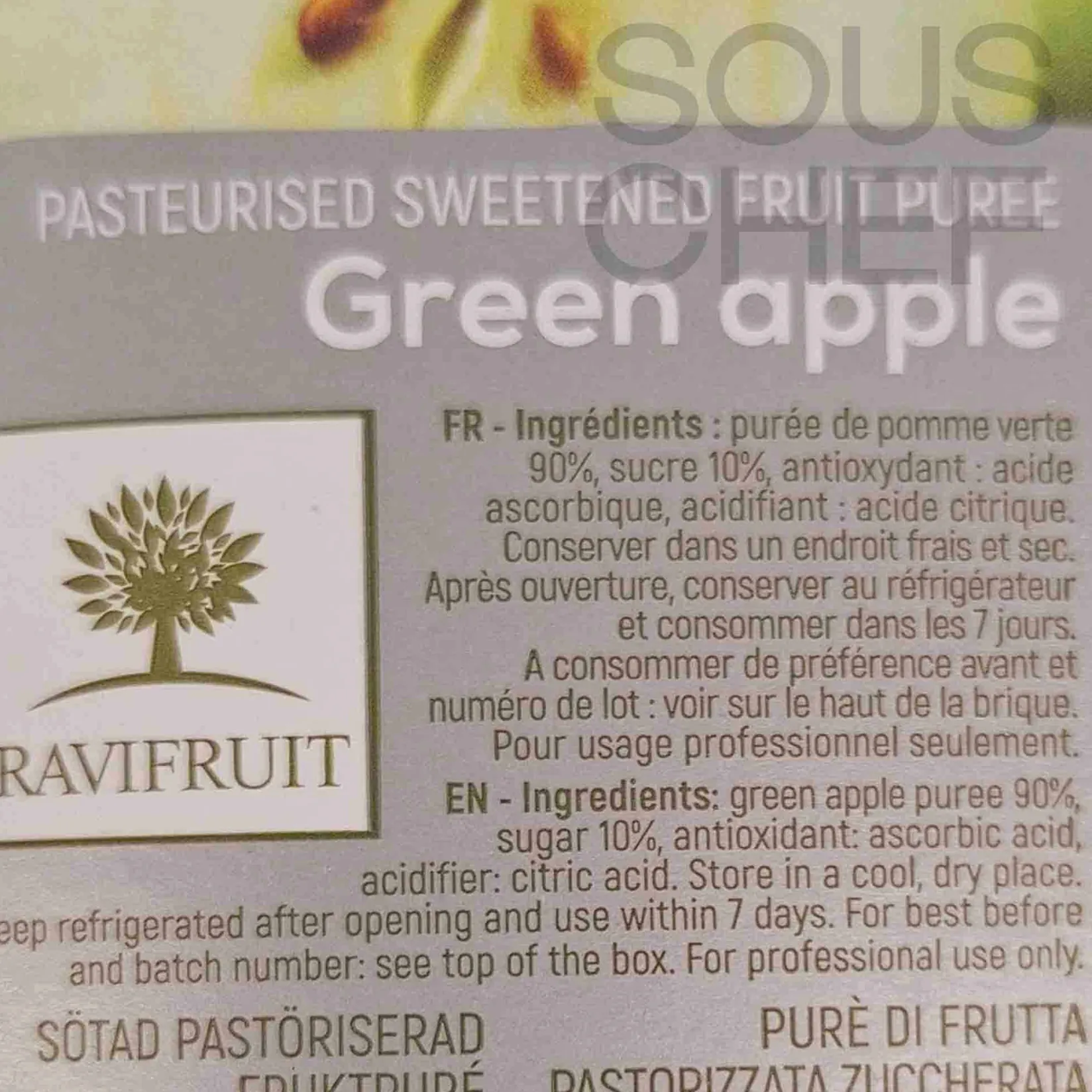 Ravifruit Ingredients Brands|Drinks^Apple Puree, 1 Litre