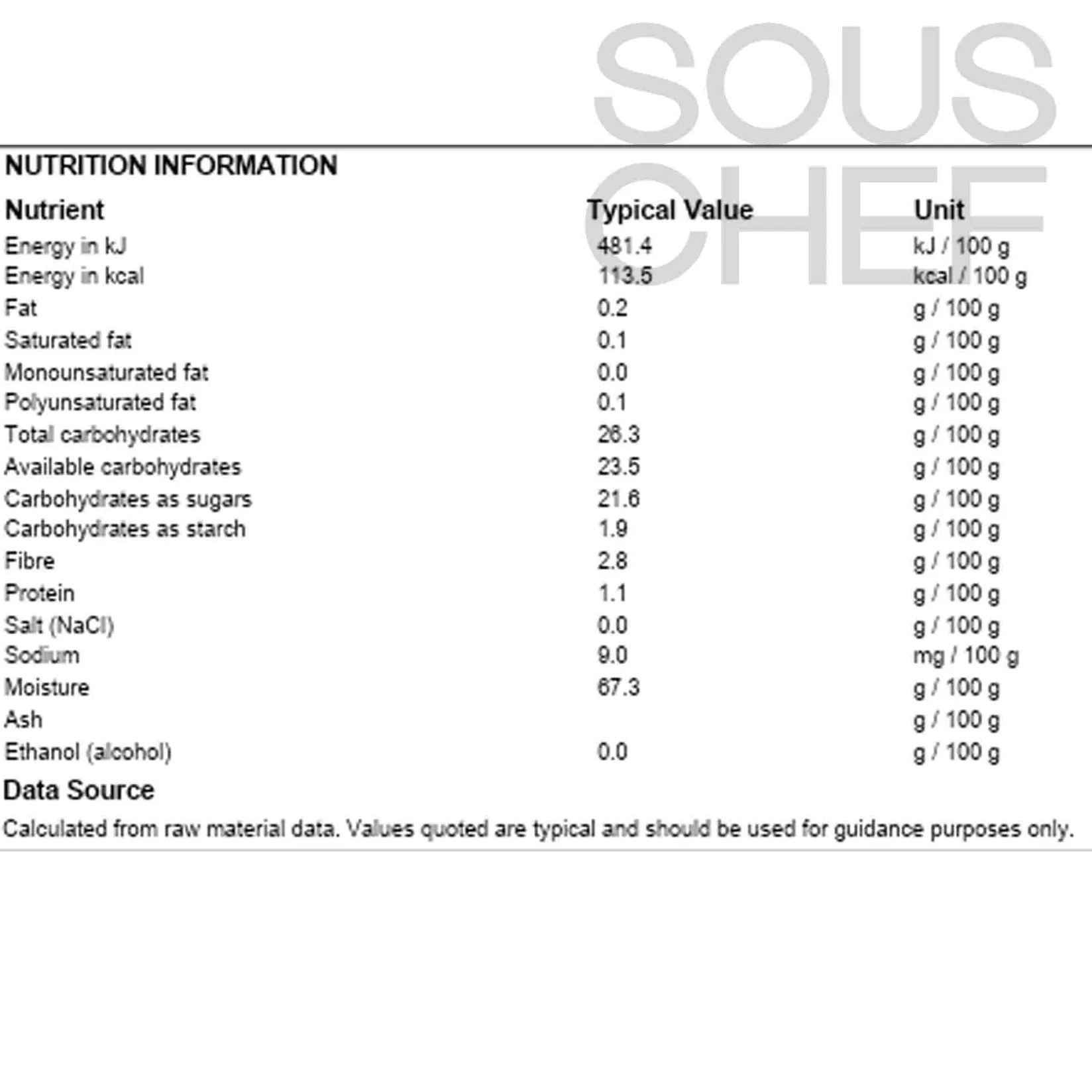 Ravifruit Ingredients Brands|Drinks^Banana Puree, 1 Litre