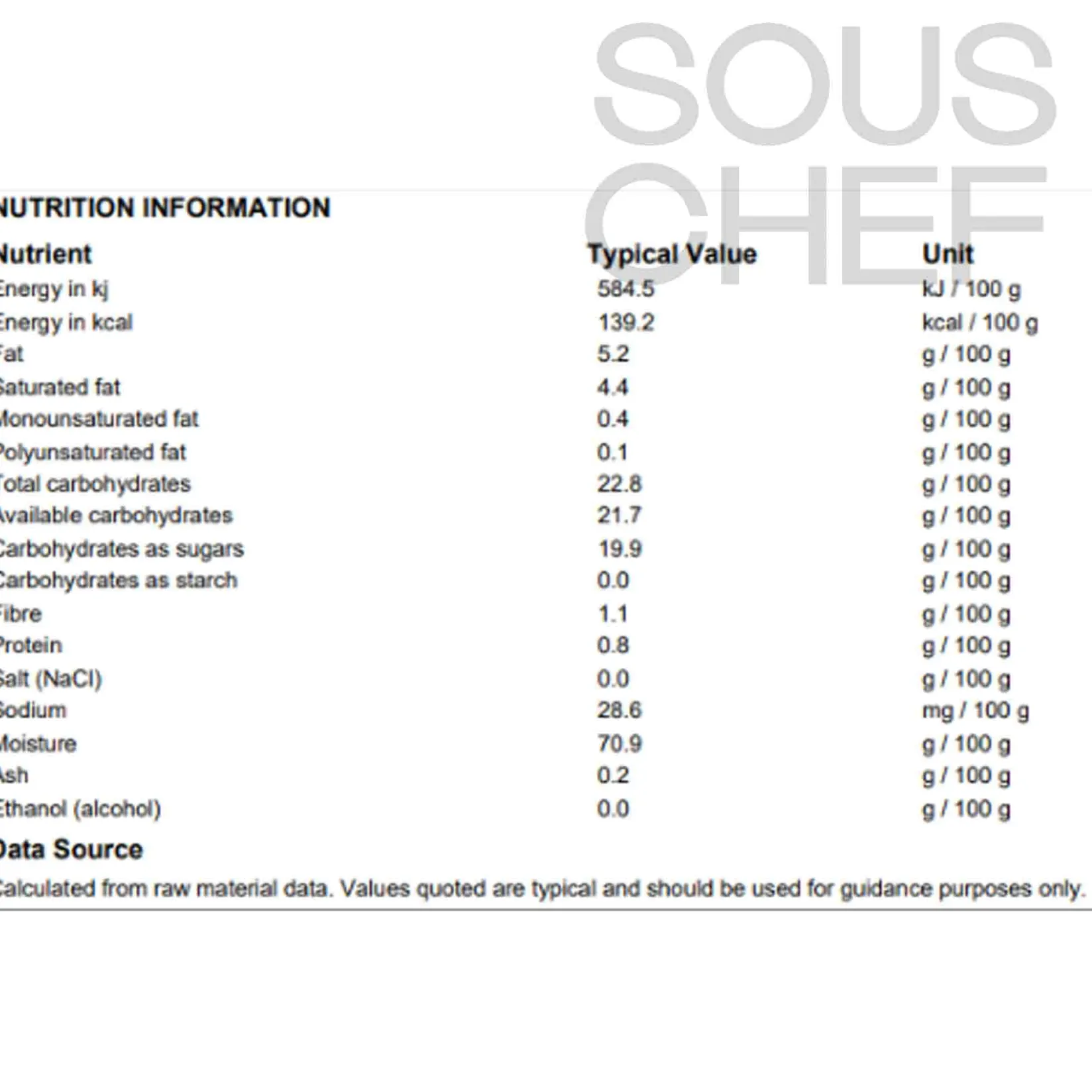 Ravifruit Ingredients Brands|Drinks^Pina Colada Puree, 1 Litre