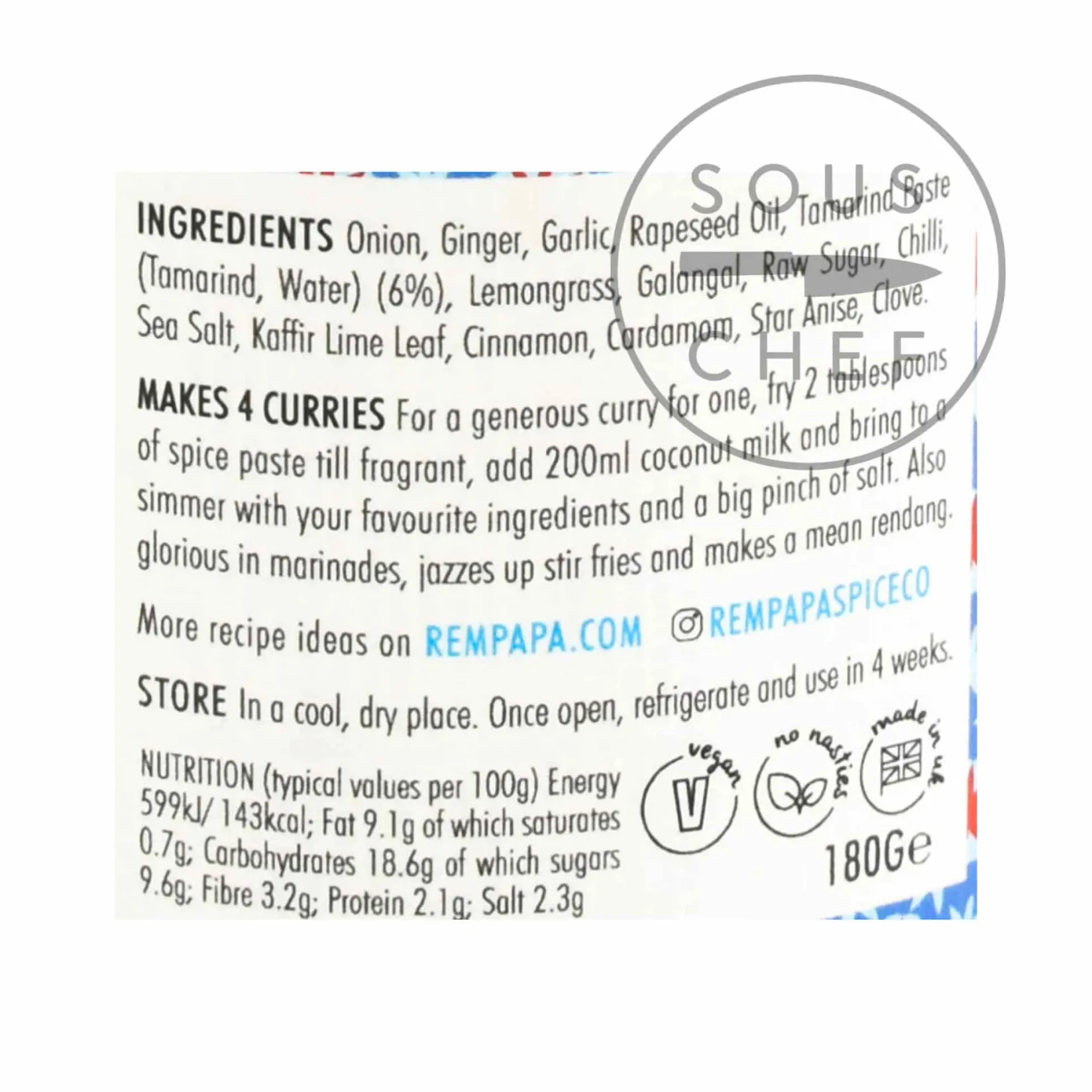 Rempapa Southeast Asian Ingredients|Sauces & Condiments^Balinese Spiced Tamarind Curry Paste, 180g