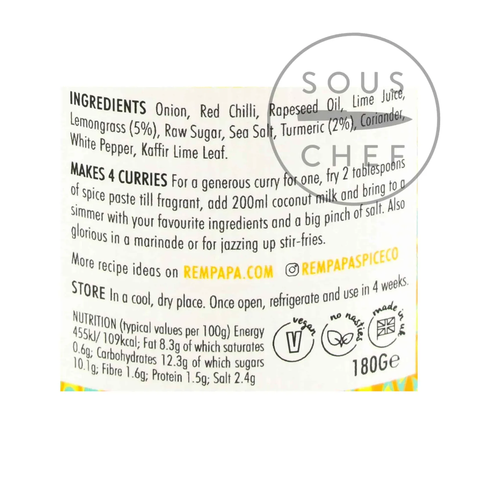 Rempapa Ingredients Brands|Southeast Asian Ingredients^Peranakan Turmeric & Lemongrass Spice Paste, 180g