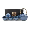 Kiji Stoneware & Ceramics Japanese Ingredients|Japanese Tableware^Rich Blue Japanese Tea Set for Four
