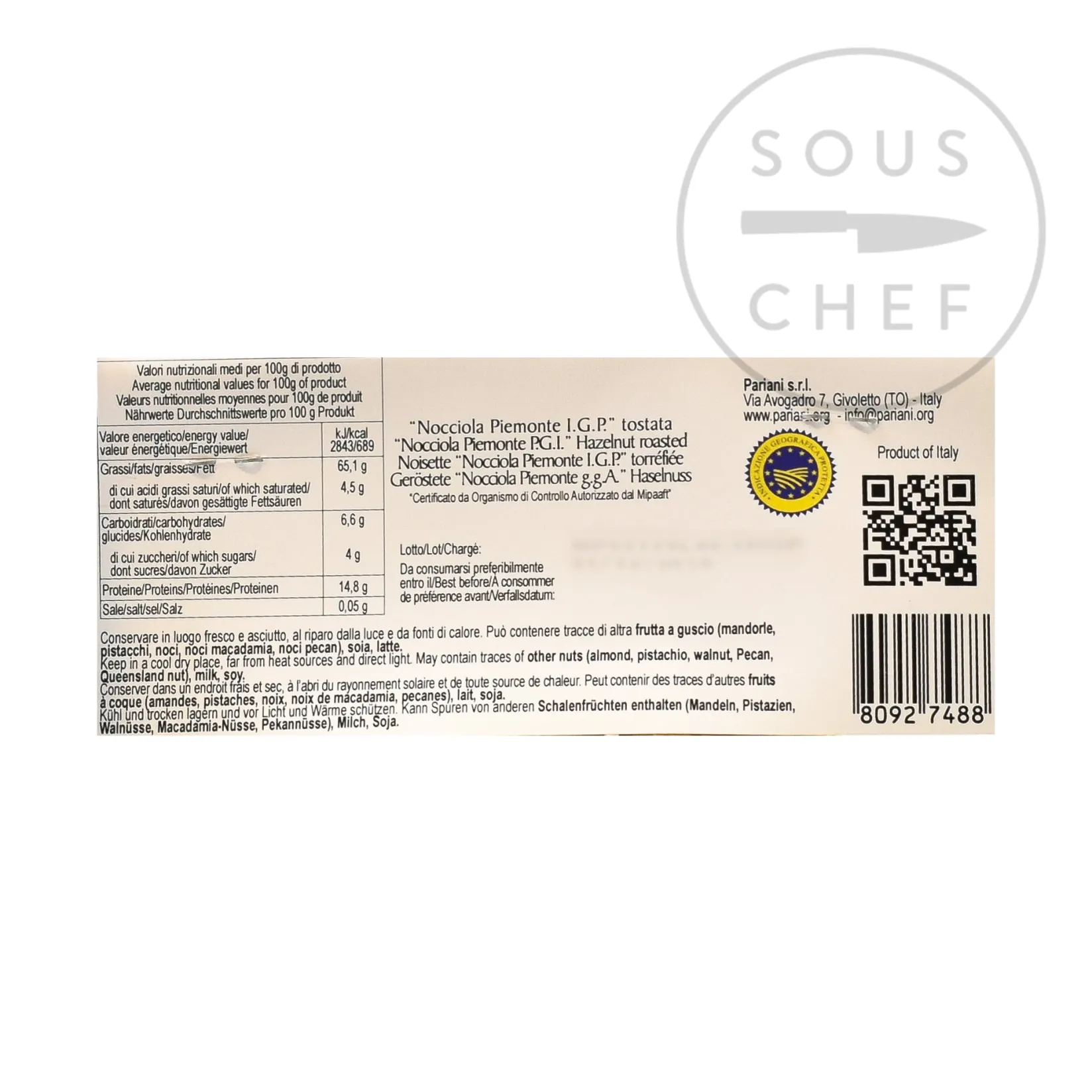 Pariani Italian Ingredients|Ingredients Brands^Roasted Piemonte IGP Hazelnuts, 150g