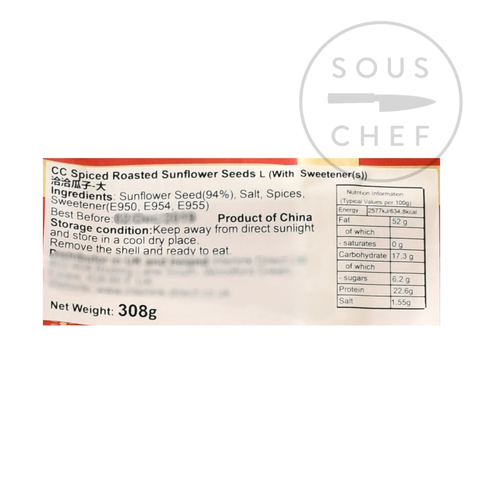 CC Ingredients Brands|Chinese Ingredients^Roasted Sunflower Seeds, 308g