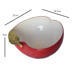 Rockett St George Crockery & Dinnerware|Bowls^Apple Bowl with Gold Detail, 19.5x21cm