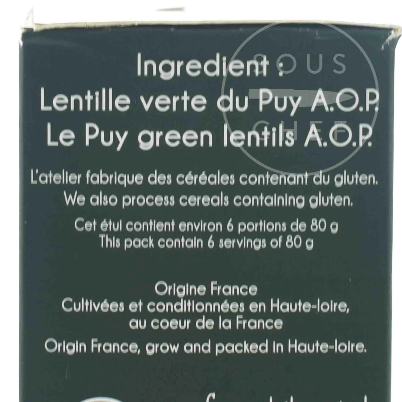 Sabarot French Ingredients|Pasta, Rice & Beans^AOP Green Puy Lentils, 500g