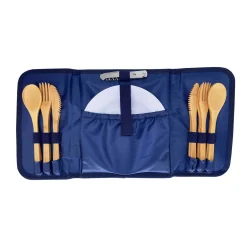 Les Jardin de la Comtesse Picnicware|Disposable Tableware^Sac de Plage Riviera Blue Stripe Picnic Tote, 4 Person