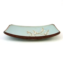 Kiji Stoneware & Ceramics Tableware Brands|Japanese Ingredients^Sakura Blossom Side Plate, 19cm x 13cm