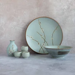 Kiji Stoneware & Ceramics Tableware Brands|Japanese Ingredients^Sakura Blossom Side Plate, 19cm x 13cm