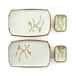 Kiji Stoneware & Ceramics Tableware Brands|Japanese Ingredients^Sakura Blossom Sushi Serving Set