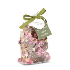 Bramble & Hedge Ingredients Brands|Chocolate & Sweets^Salted Caramel, Rose Petal & Dark Belgian Chocolate Peanut Brittle, 200g