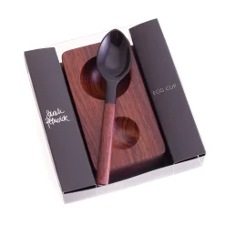 Sarah Petherick Cutlery|Tableware Brands^Rosewood Egg Cup with Black Horn Egg Spoon