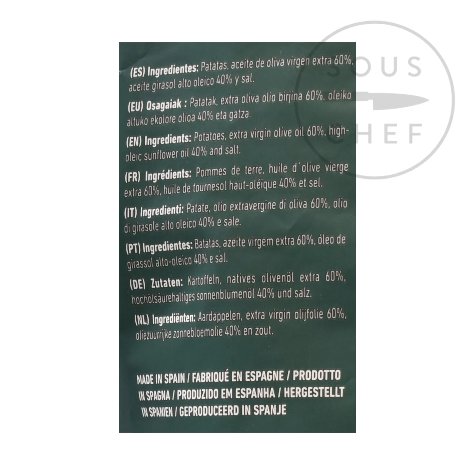 Sarriegui Spanish Ingredients|Snacks^Patatas Fritas - Extra Virgin Olive Oil Crisps, 150g