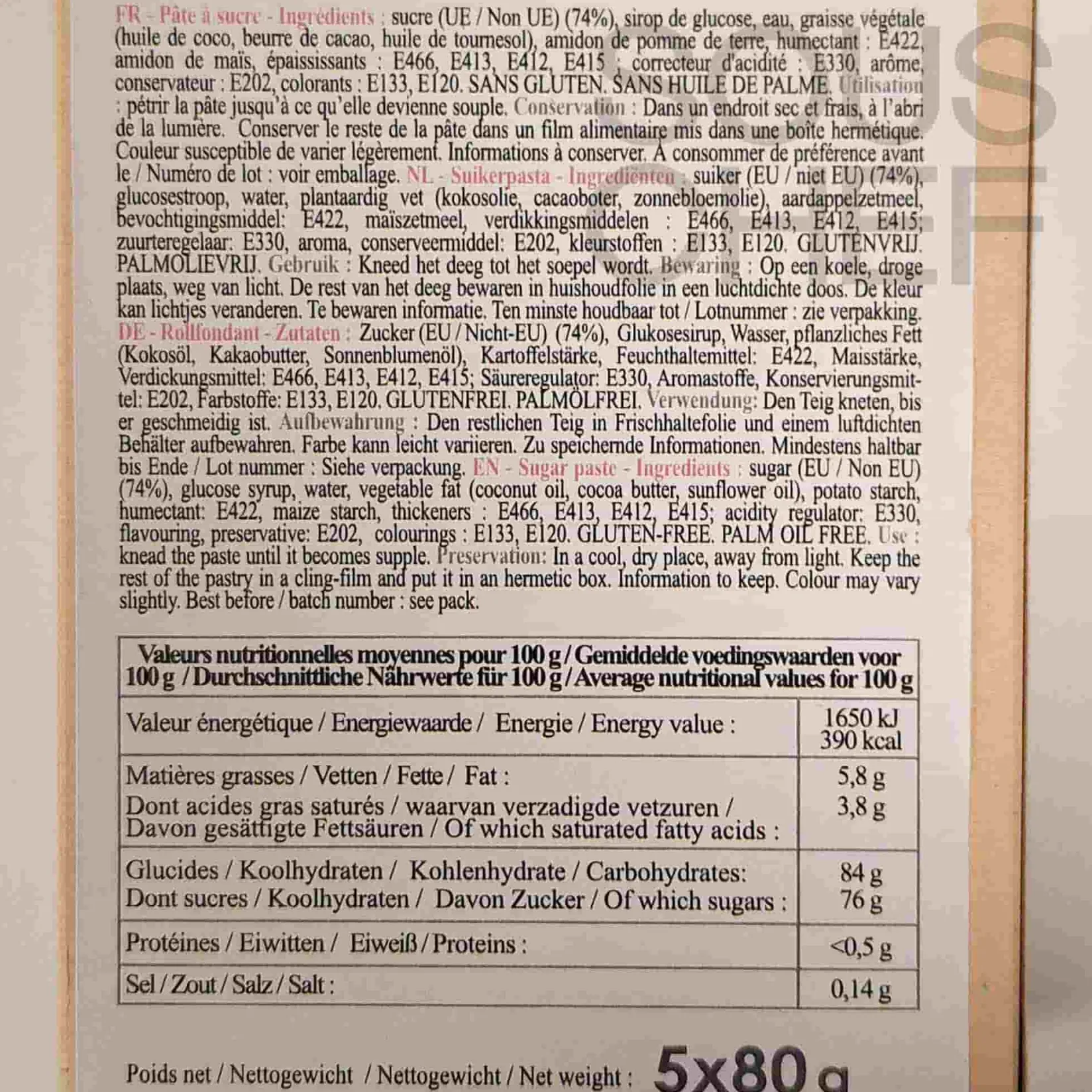 Carambelle Ingredients Brands|Baking Ingredients^Scrap Cooking Set of 5 Cool Tones Sugar Pastes